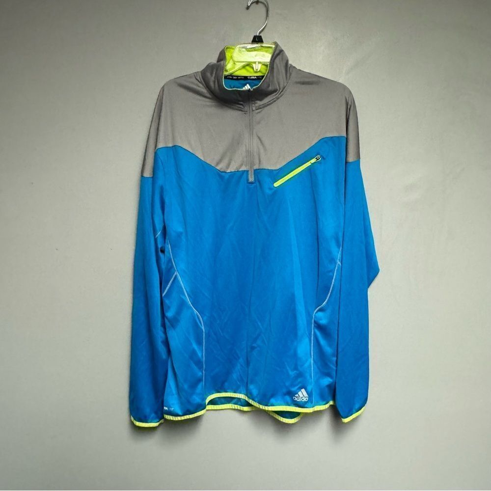 Adidas 1/4 zip pullover men’s shirt size XL lightweight running top climalite